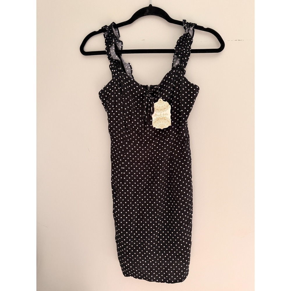 Altar'd State Black White Polka Dot Mini Dress XS NWT AN50362